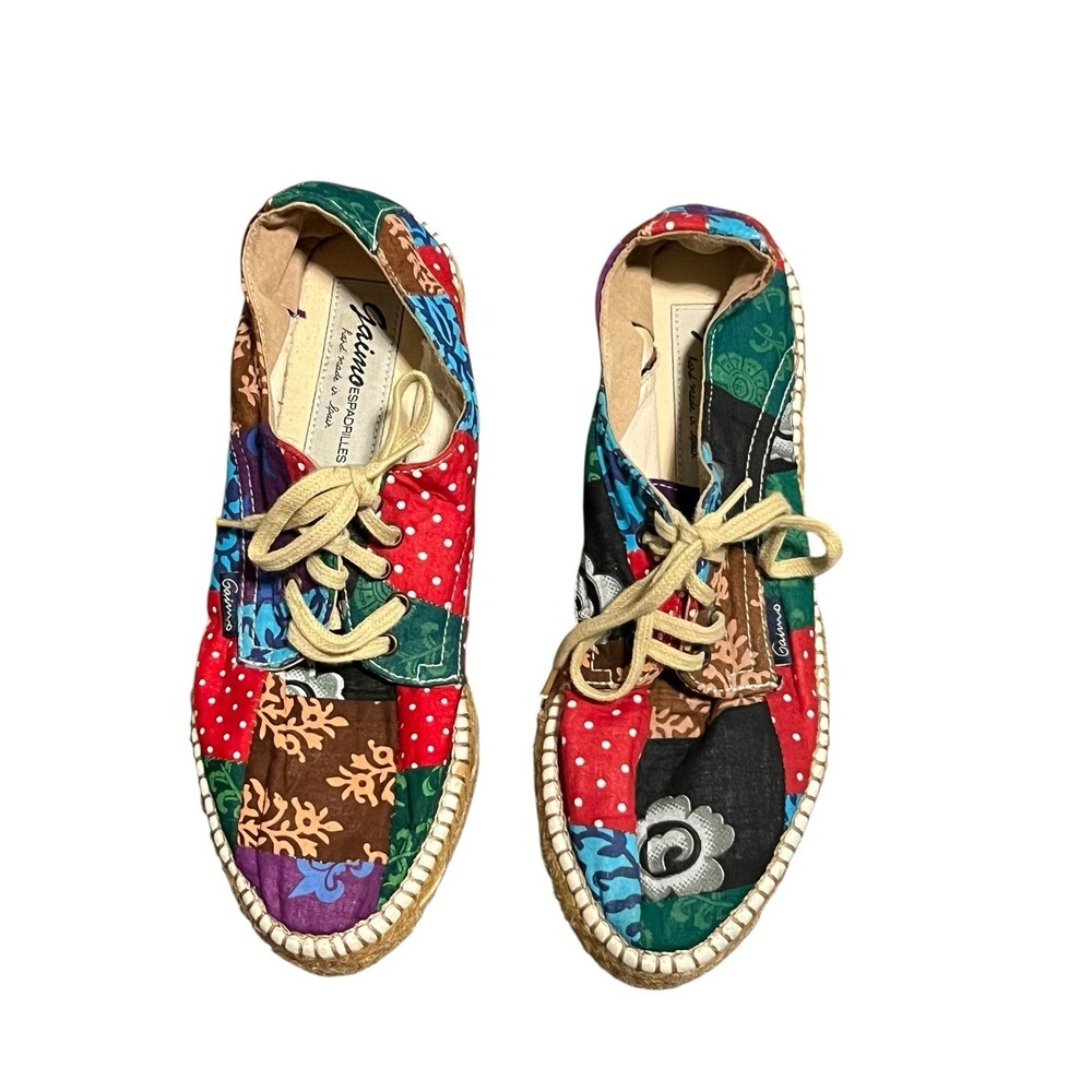 Anthropologie Gaimo Flat Espadrilles Colorful Sandals Made In Spain sz 37